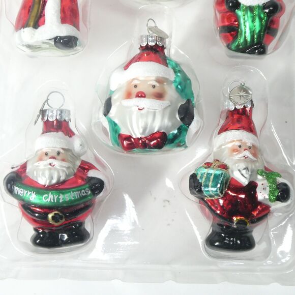 Celebrations by Radko - Set of 6 Blown Glass Christmas Ornaments Santa Claus - Picture 8 of 8